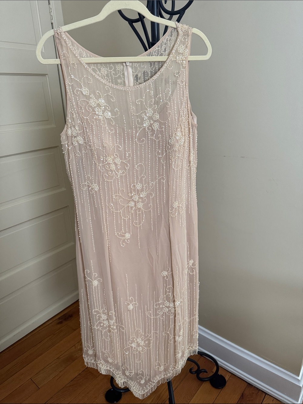 Vintage Beaded Sleeveless Cocktail Dress